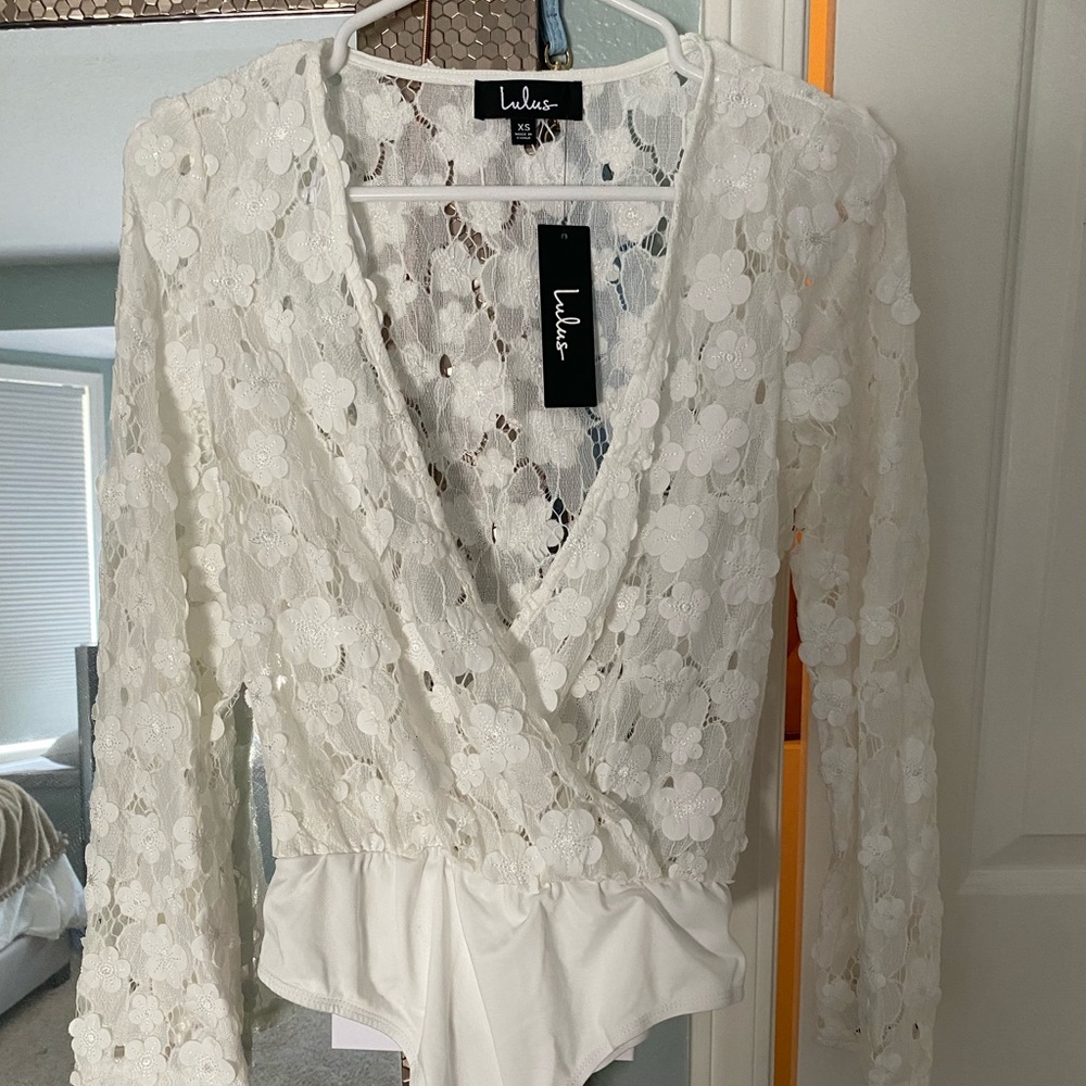 White lace bodysuit